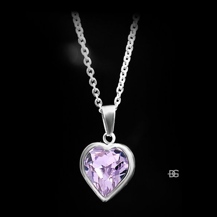 Dámský přívěsek srdce se zirkonem - Chirurgická ocel