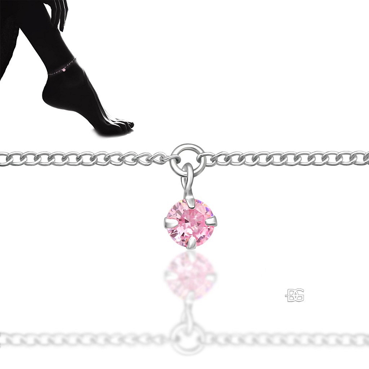 Nákotník Rosae ze stříbra zdobený růžovými zirkony | DG Šperky | Stříbro 925/1000