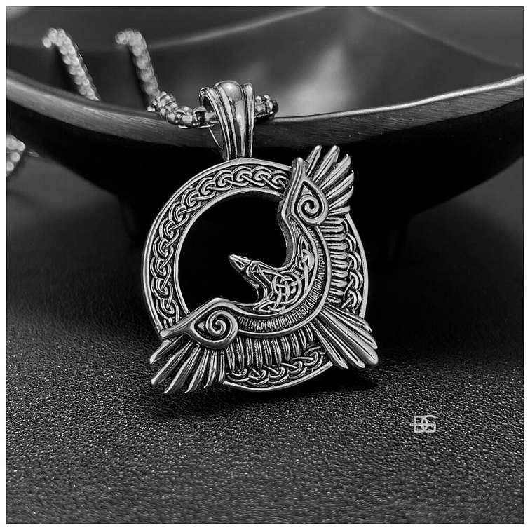 Ocelový přívěsek Bohemia Vran - Havran slunce | DG Šperky