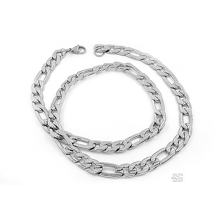 Pánský řetízek Figaro s vybrušovanými oky - Chirurgická ocel