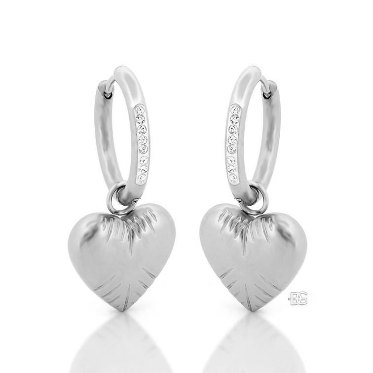 Visací náušnice Cordia se srdíčky | DG Šperky