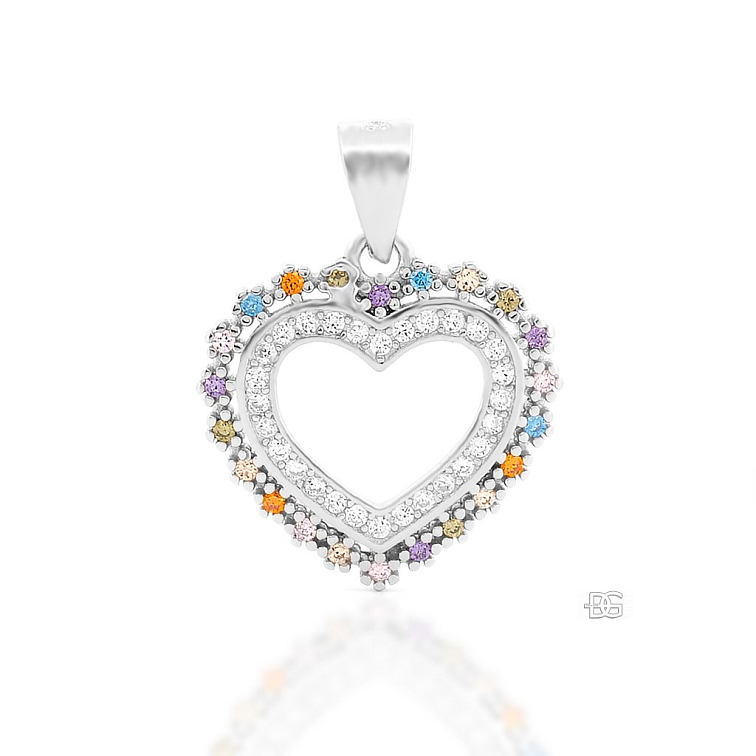 Stříbrný přívěsek srdíčko Coeur Scintillant | DG Šperky | Stříbro 925/1000