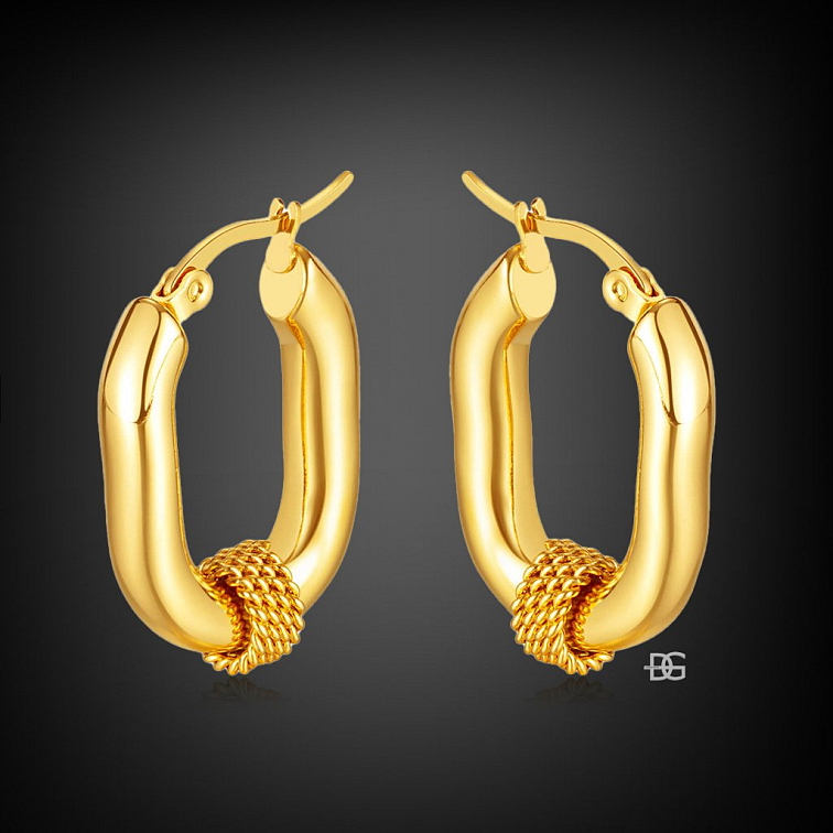 Ocelové náušnice ve zlatém provedení | DG Šperky