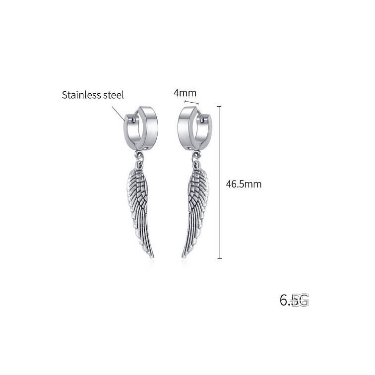 Ocelové náušnice Ravenna – Andělská křídla | DG Šperky