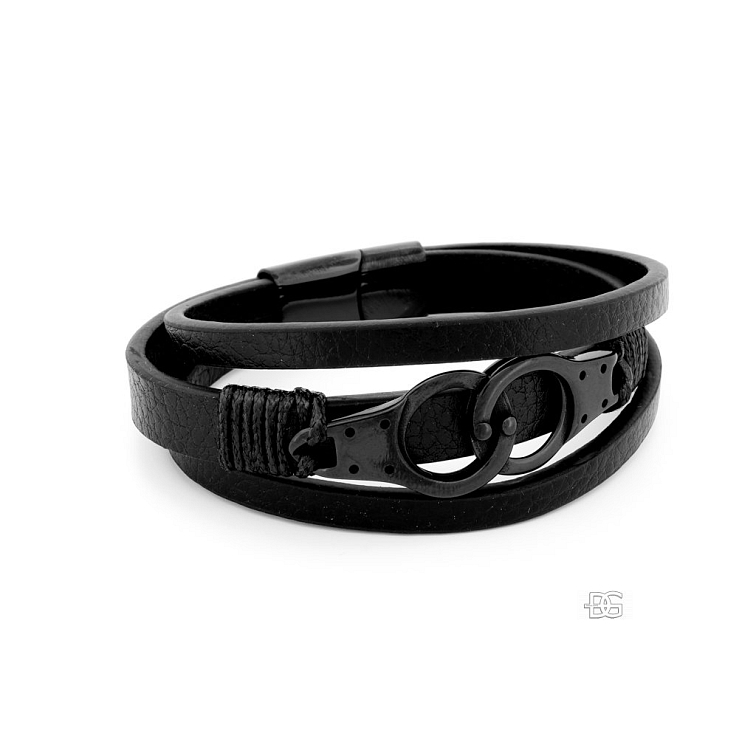Černý náramek Ligare s pouty | DG Šperky