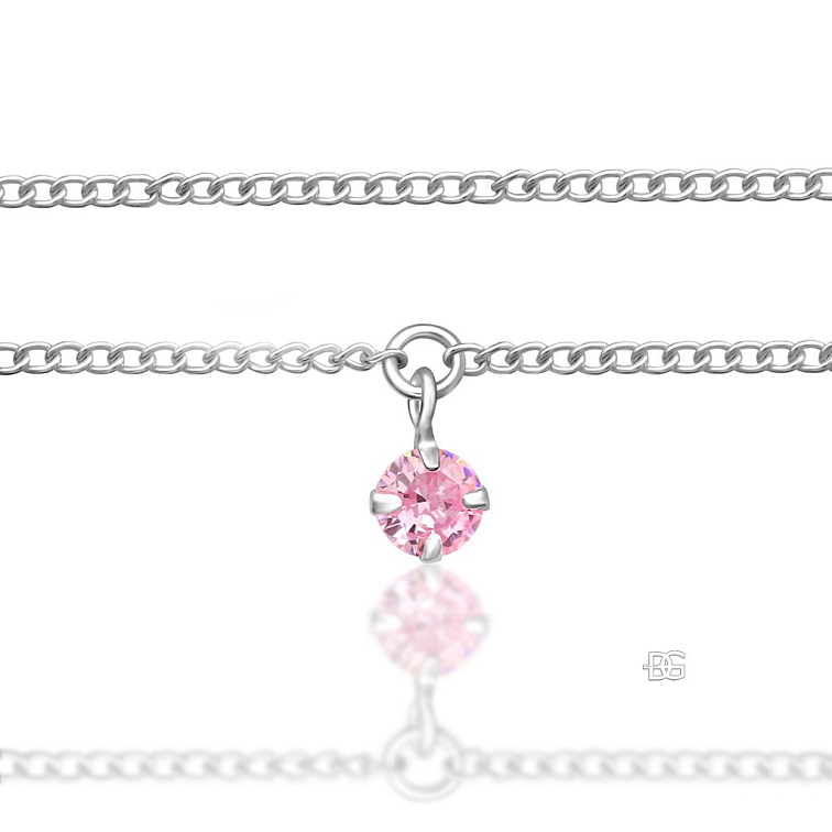 Nákotník Rosae ze stříbra zdobený růžovými zirkony | DG Šperky | Stříbro 925/1000