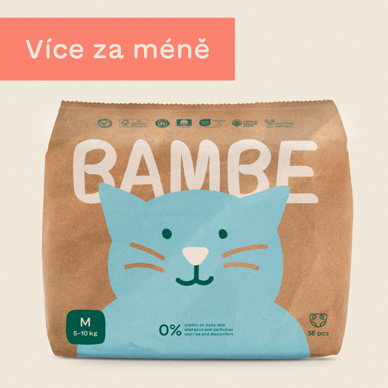 Levné plenky na měsíc vel. M 5-10 kg | Bambe