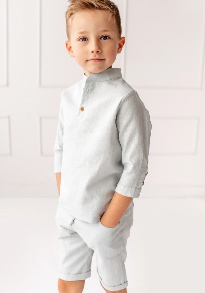 Chlapecké lněné kraťasy – modré