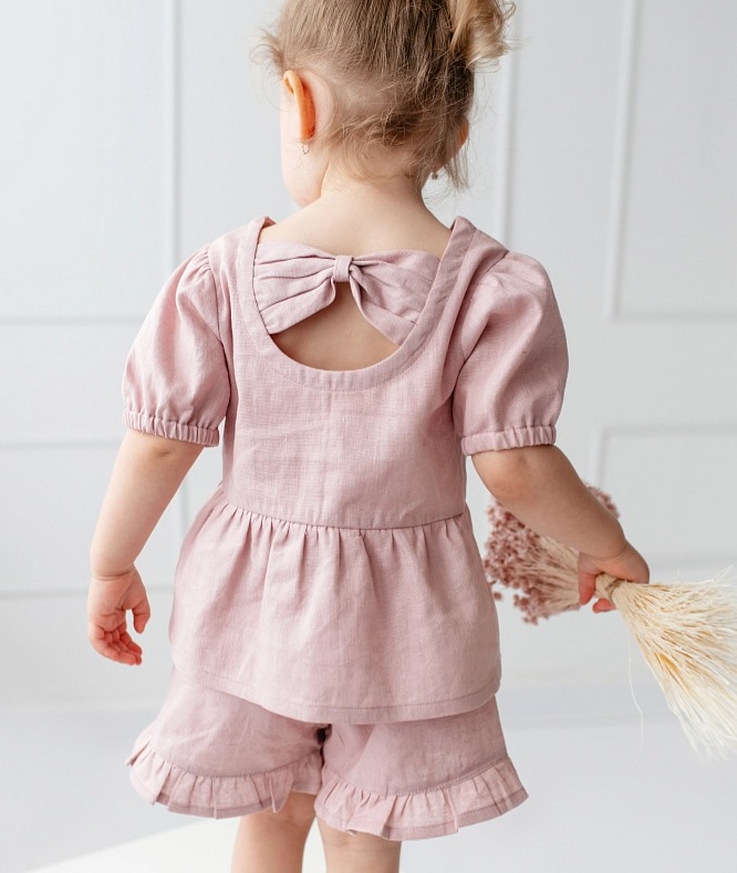 Dívčí lněné kraťasy – bílé