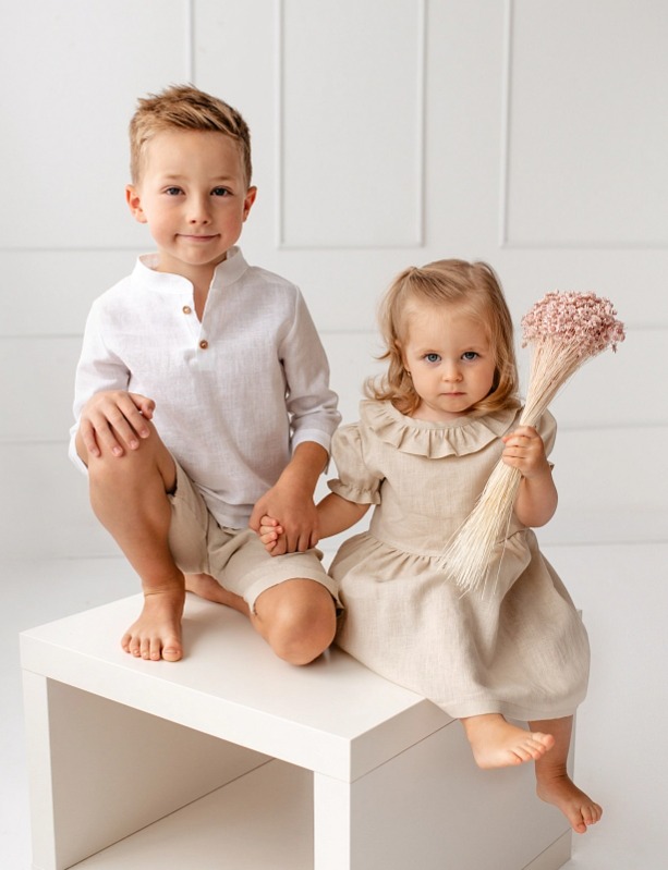 Chlapecká lněná košile – bílá