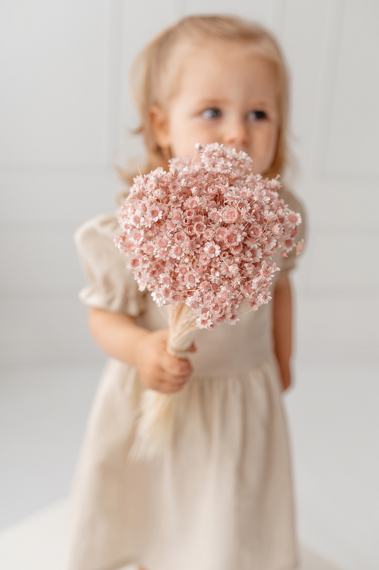 Lněné dětské šaty VZDUCH – béžové