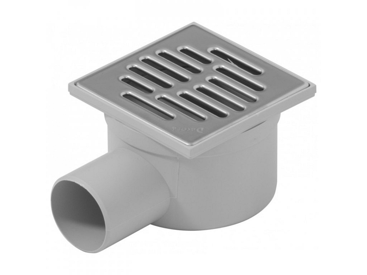 Podlahová vpusť s bočním odtokem a nerezovou mřížkou