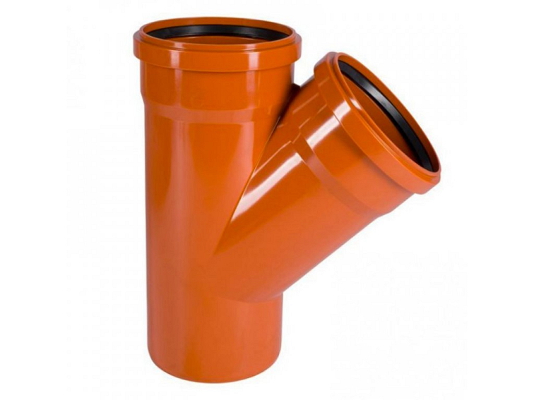 Odbočka odpadní trubky KG 45°