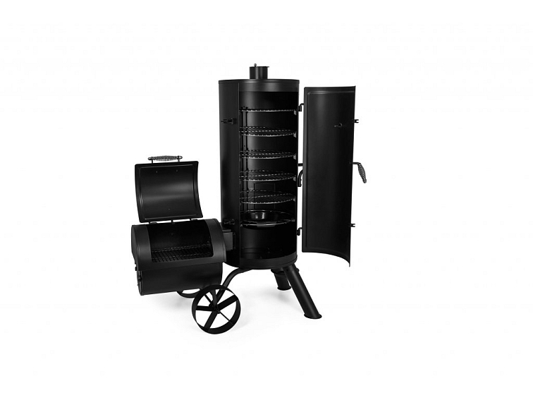 Gril na dřevěné uhlí s udírnou Kansas