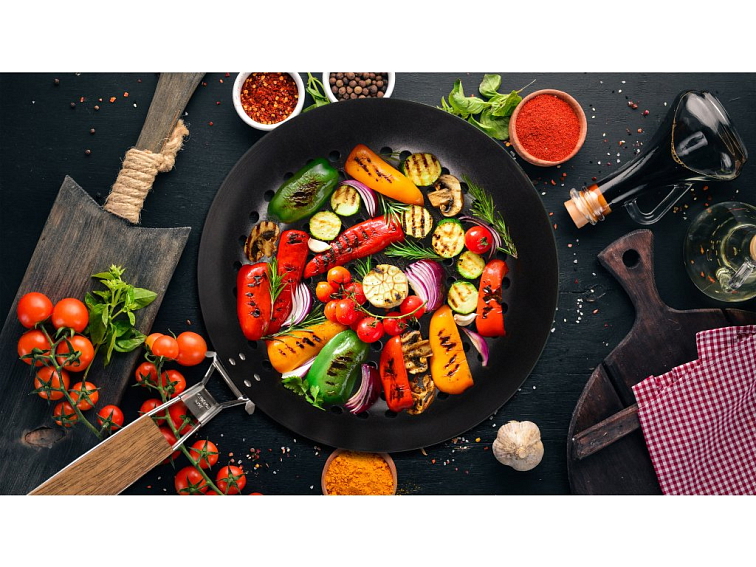 Grilovací nářadí G21 pánev na gril kulatá s nepřilnavým povrchem