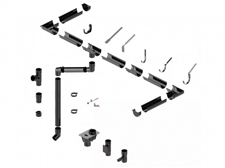 Plastový roh žlabu PVC 125 mm