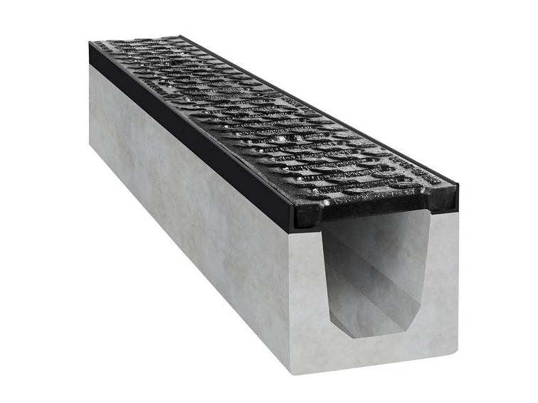 Betonový žlab B125 s litinovou mříží