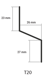 Ukončovací lišta T20