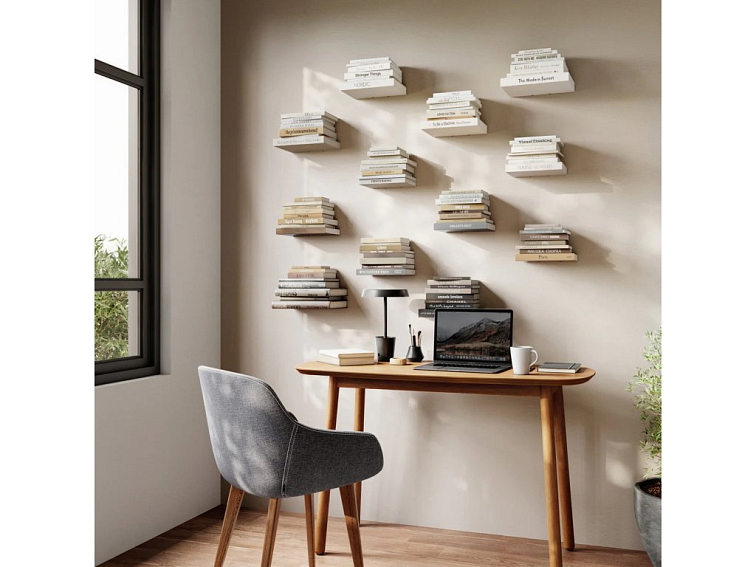 Neviditelná police na knihy bílá 170x80x150x2,0 mm