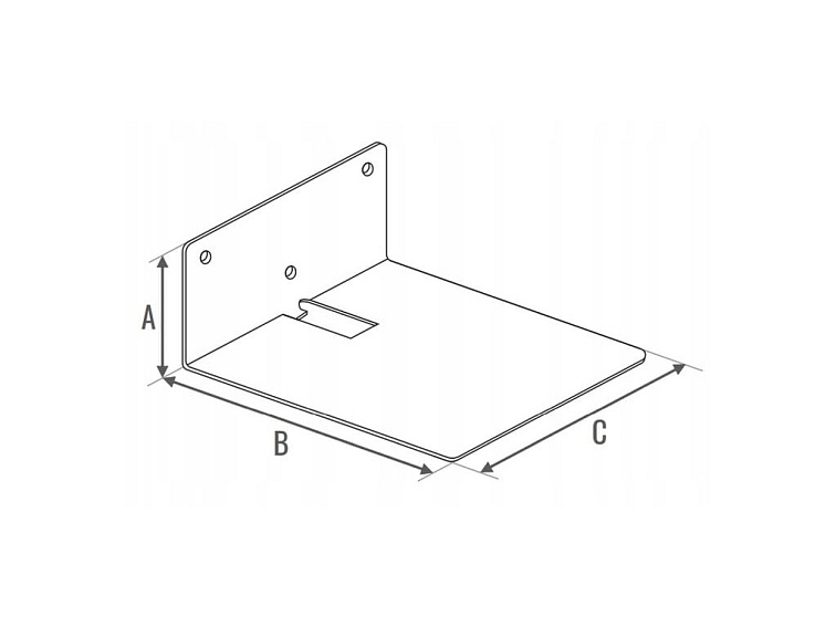 Neviditelná police na knihy bílá 170x80x150x2,0 mm