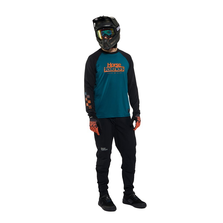 Horsefeathers Spike pánský dres dlouhý rukáv Petrol/Black