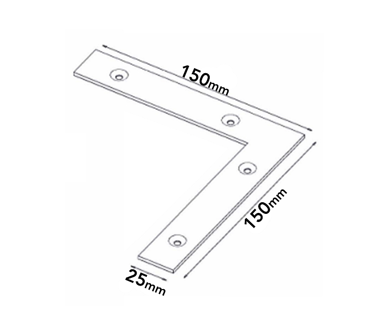 10ks - 150x150x25x2,5mm NA1 - Plochý uholník