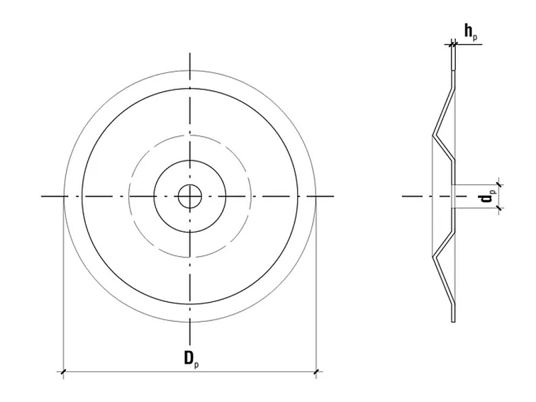 70x5x1 mm - 200ks Podložka prítlačná oceľová na upevnenie tepelnej a hydroizolácie plochých striech