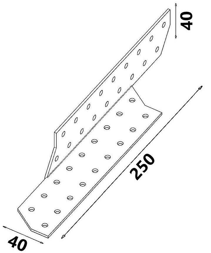 40x250mm hr. 2,0mm Krokvová spojka - Pravá, LK6