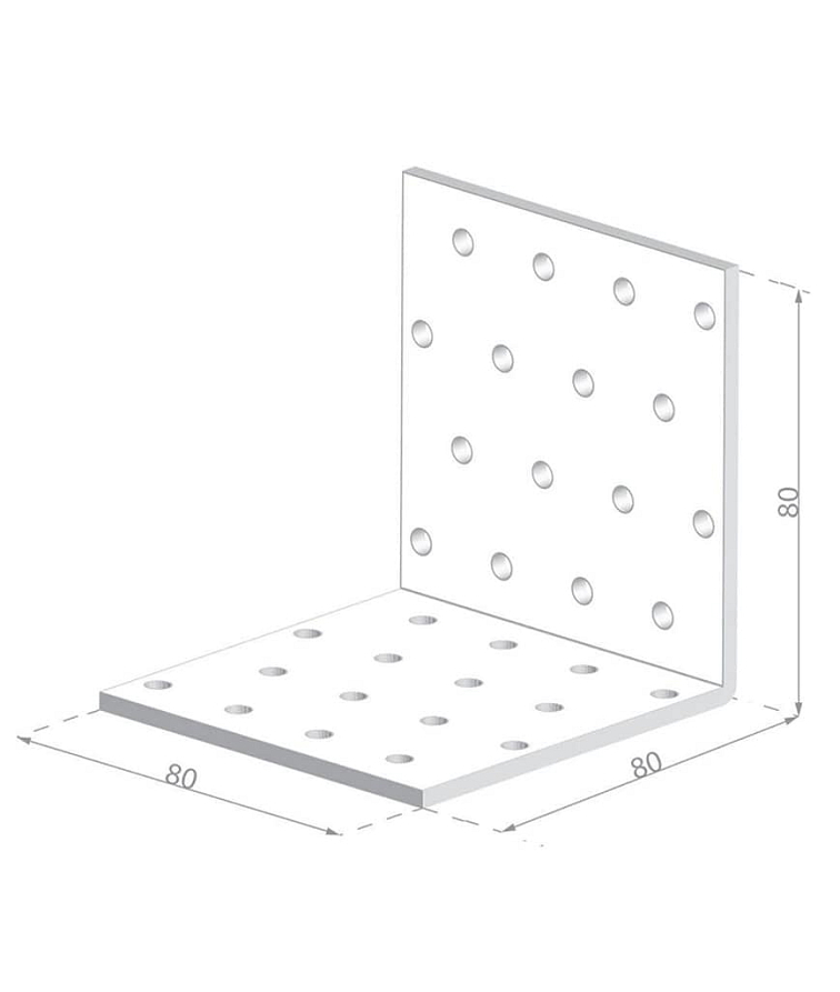 50ks - 80x80x60x2,0mm KM8 - Montážny uholník do dreva