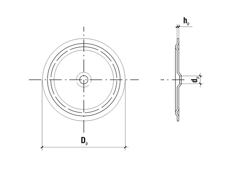 50x5x1 mm - 200ks Podložka prítlačná oceľová na upevnenie tepelnej a hydroizolácie plochých striech
