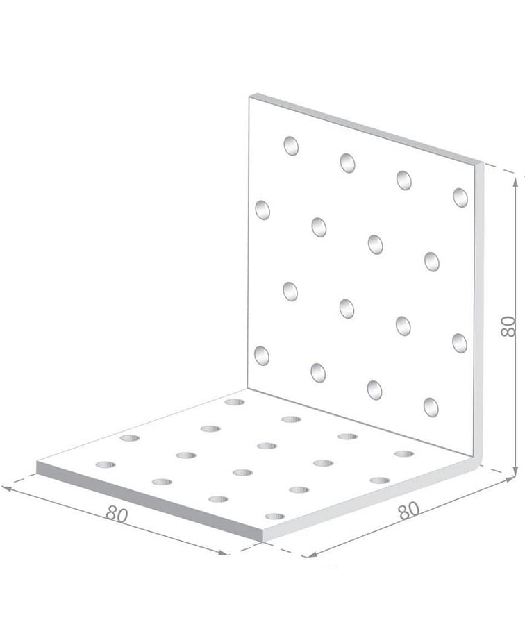 50ks - 80x80x80x2,0mm KM9 - Montážny uholník do dreva