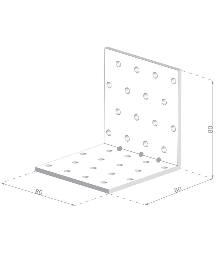50ks - 80x80x80x1,5mm KMP9 - Montážny uholník s prelisom do dreva