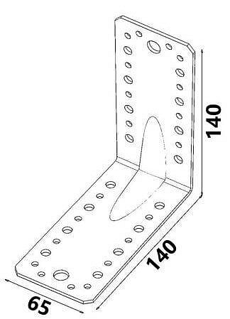 35ks - 140x140x65x2,5mm KP5 - Uholník s prelisom