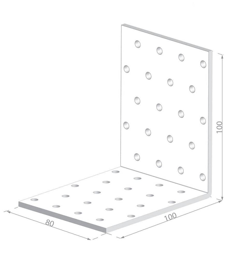 50ks - 100x100x80x2,0mm KM12 - Montážny uholník do dreva