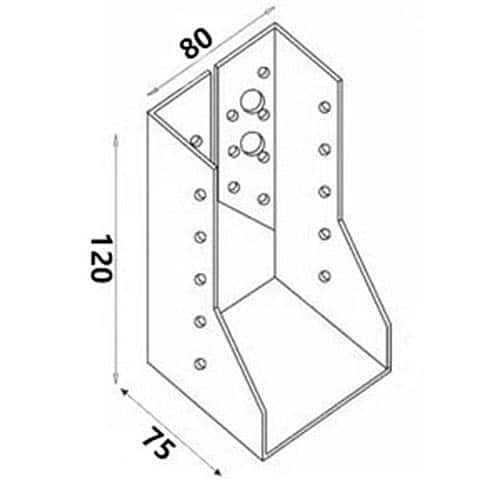 24ks - 80x120x75mm hr. 2,0mm - Trámová papuča - vnútorná