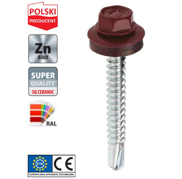 RAL 9006 4,8x55mm - 1 Kartón (12x200ks) - Skrutky farmárske strešné farba: Biely hliník, WFD