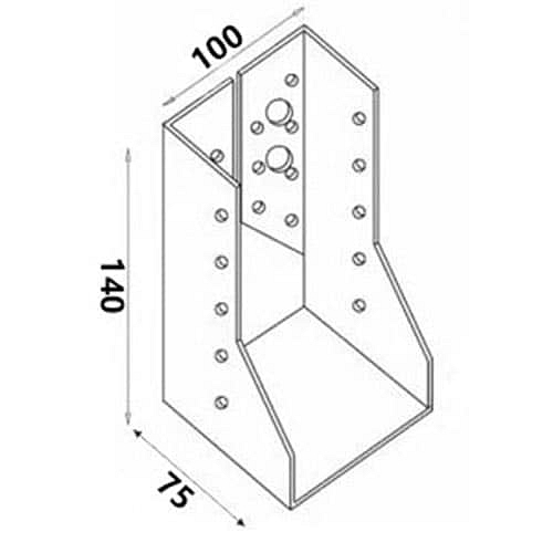 24ks - 100x140x75mm hr. 2,0mm - Trámová papuča - vnútorná