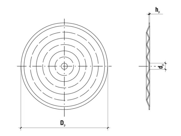 70x5x0,5 mm - 200ks Podložka prítlačná oceľová na upevnenie tepelnej a hydroizolácie plochých striech