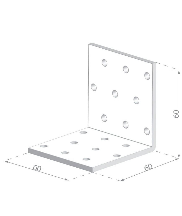 60x60x60x2,0mm KM4 - Montážny uholník do dreva