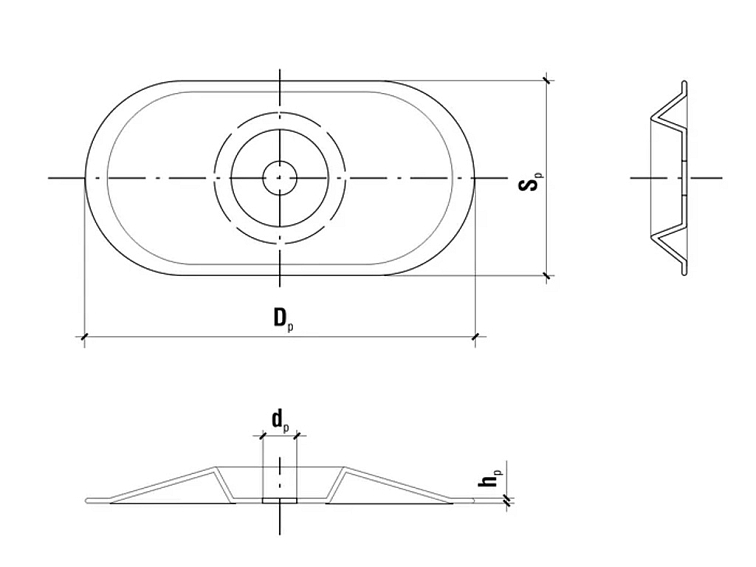 40x7x80x1 mm - 200ks Podložka prítlačná oceľová na upevnenie tepelnej a hydroizolácie plochých striech