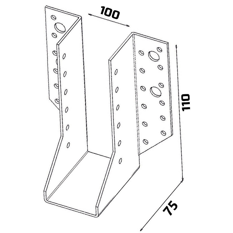 100x110x75mm hr. 2,0mm - Trámová papuča - vonkajšia