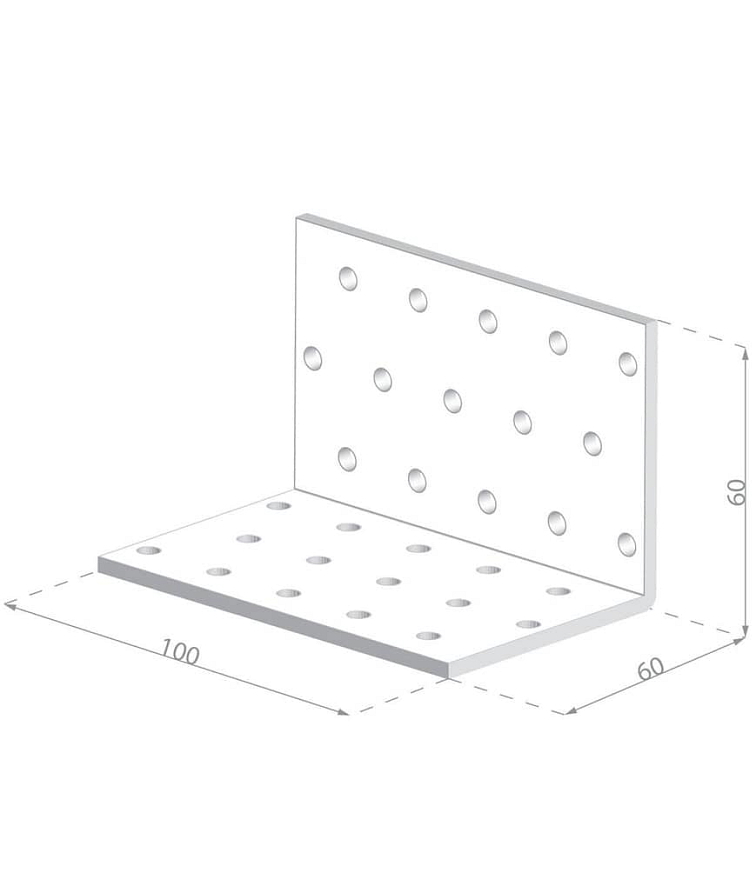 60x60x100x2,0mm KM6 - Montážny uholník do dreva