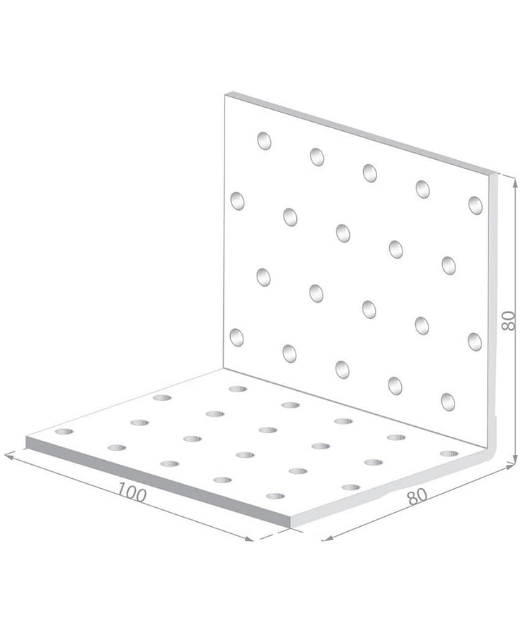 50ks - 80x80x100x2,0mm KM10 - Montážny uholník do dreva