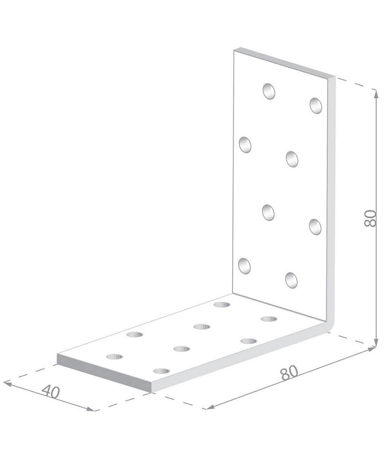 50ks - 80x80x40x2,0mm KM7 - Montážny uholník do dreva