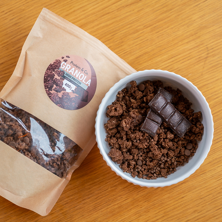 Granola high protein – tmavá čokoláda 400 g