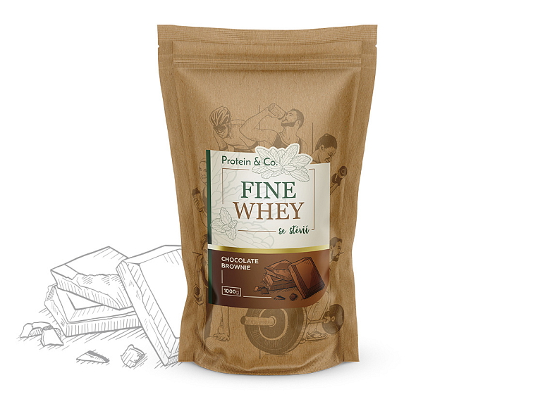 FINE WHEY – přírodní protein slazený stévií 1 + 1 kg za zvýhodněnou cenu
