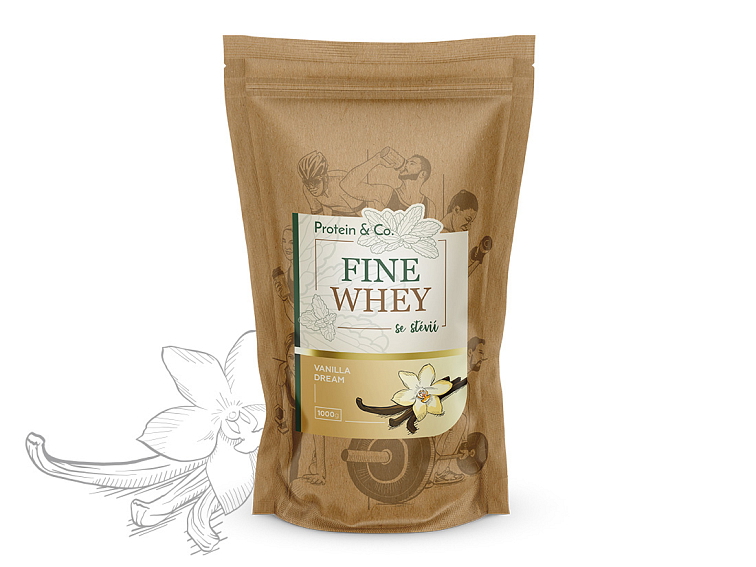 FINE WHEY – přírodní protein slazený stévií 1 + 1 kg za zvýhodněnou cenu