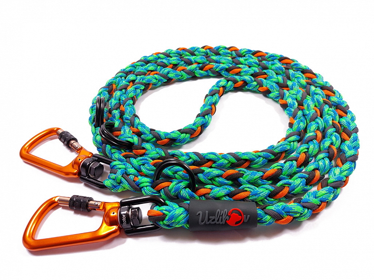 Vodítko paracord 220 cm přepínací HARVEY NEON COLOR modrozelené