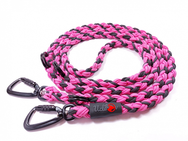 Vodítko paracord 220 cm přepínací TWIST COLOR růžové