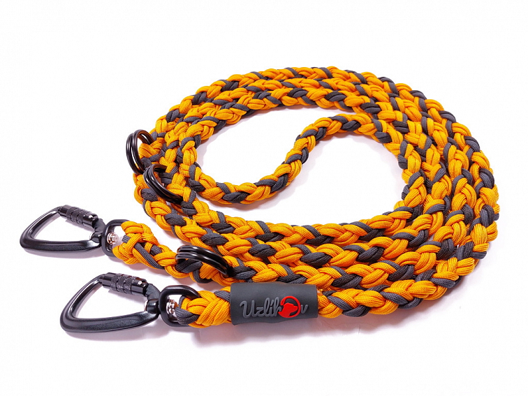 Vodítko paracord 220 cm přepínací TWIST COLOR oranžové